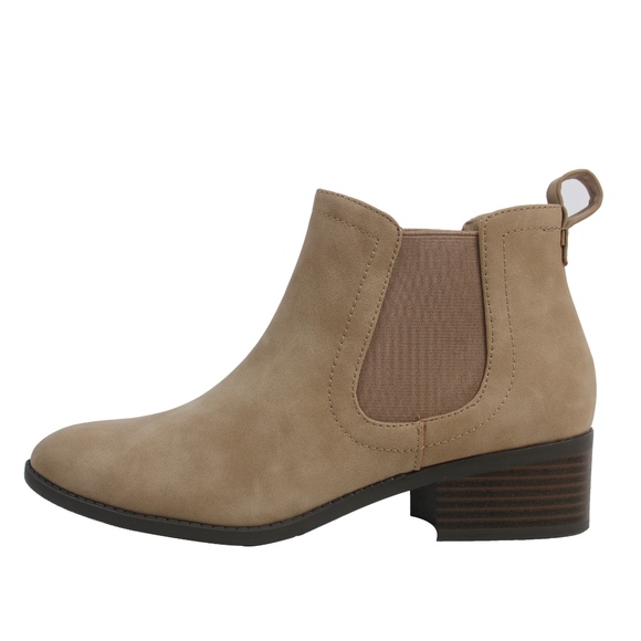 Dark Natural Chelsea Low Heel Ankle Boot - Picture 2 of 7